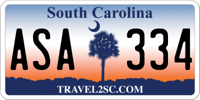 SC license plate ASA334