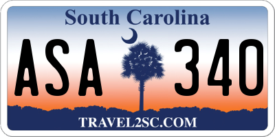 SC license plate ASA340
