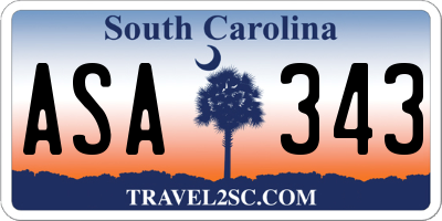SC license plate ASA343