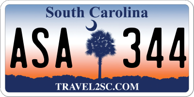 SC license plate ASA344