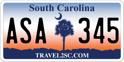 SC license plate ASA345