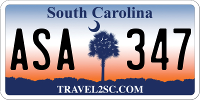 SC license plate ASA347