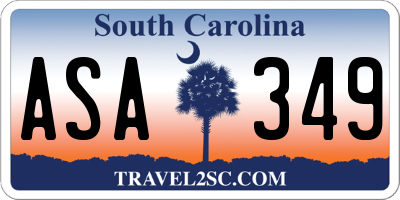 SC license plate ASA349