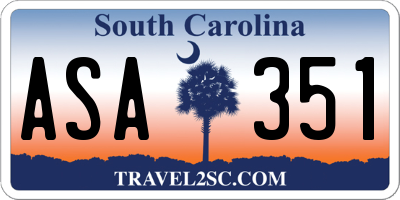 SC license plate ASA351