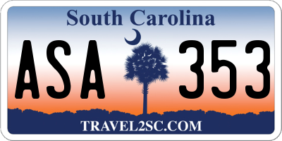 SC license plate ASA353
