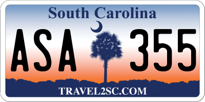 SC license plate ASA355