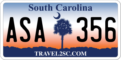 SC license plate ASA356