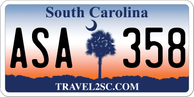 SC license plate ASA358