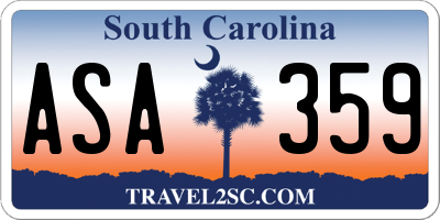 SC license plate ASA359
