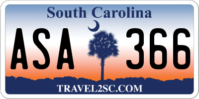 SC license plate ASA366