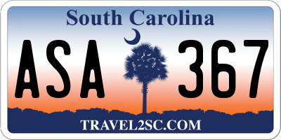 SC license plate ASA367