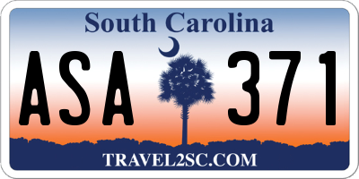 SC license plate ASA371