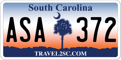 SC license plate ASA372
