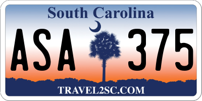SC license plate ASA375