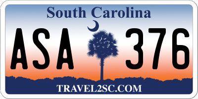 SC license plate ASA376