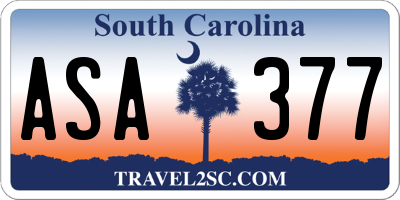 SC license plate ASA377