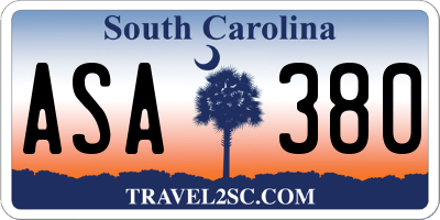 SC license plate ASA380