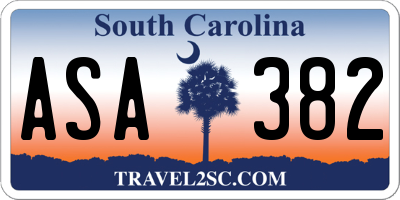SC license plate ASA382