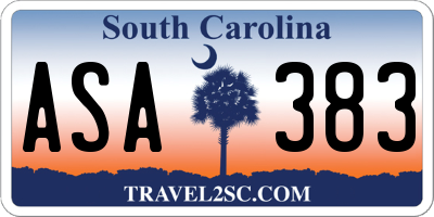 SC license plate ASA383