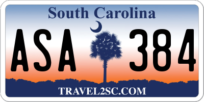 SC license plate ASA384
