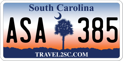 SC license plate ASA385