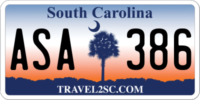 SC license plate ASA386