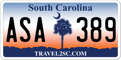 SC license plate ASA389