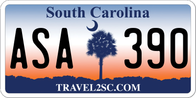 SC license plate ASA390