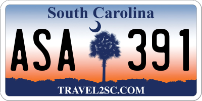 SC license plate ASA391