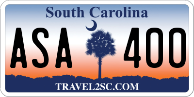 SC license plate ASA400