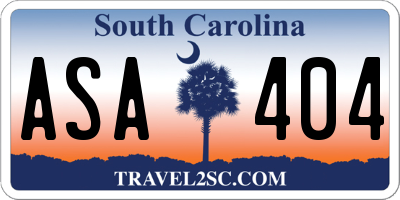 SC license plate ASA404