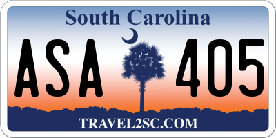 SC license plate ASA405