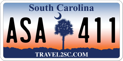 SC license plate ASA411