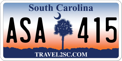 SC license plate ASA415