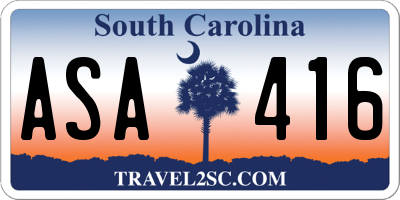 SC license plate ASA416