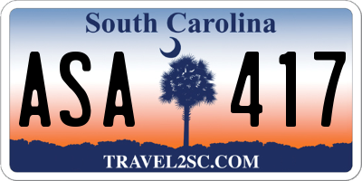 SC license plate ASA417