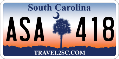 SC license plate ASA418
