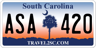 SC license plate ASA420