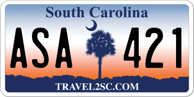 SC license plate ASA421
