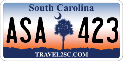 SC license plate ASA423