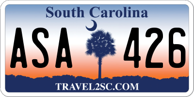 SC license plate ASA426