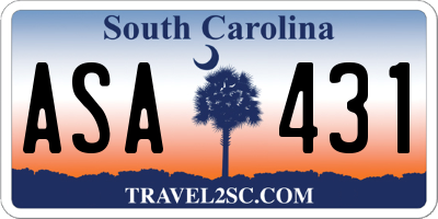 SC license plate ASA431