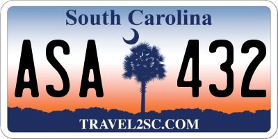 SC license plate ASA432