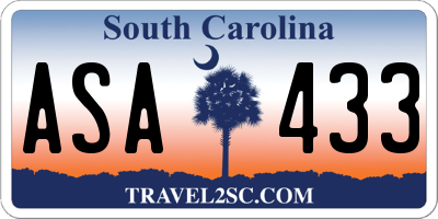 SC license plate ASA433