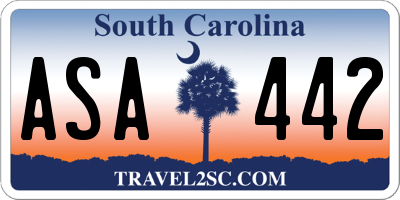 SC license plate ASA442