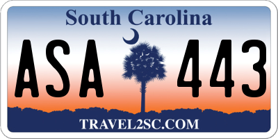 SC license plate ASA443