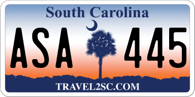 SC license plate ASA445
