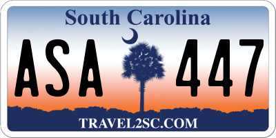 SC license plate ASA447
