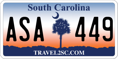 SC license plate ASA449