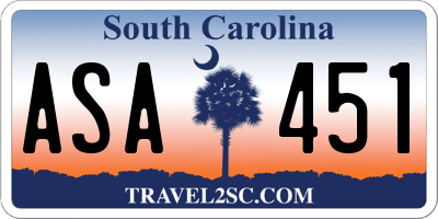 SC license plate ASA451